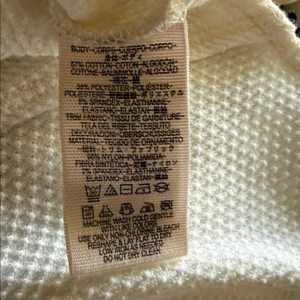 Free People Juliet Cuff V Neck Ivory Thermal Henley size M